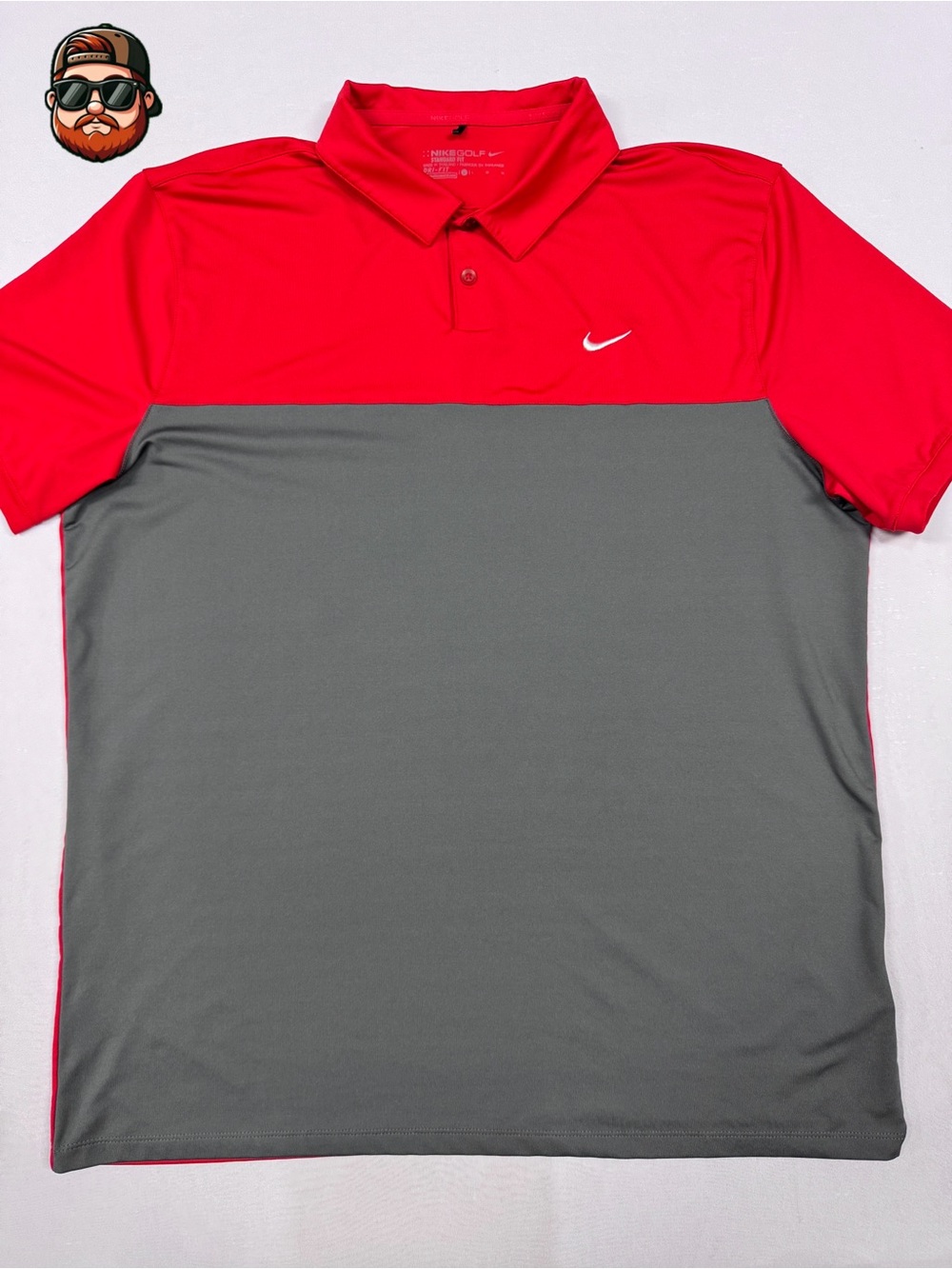 Men’s Nike Golf Large Red/Grey Performance Polo Short Sleeve